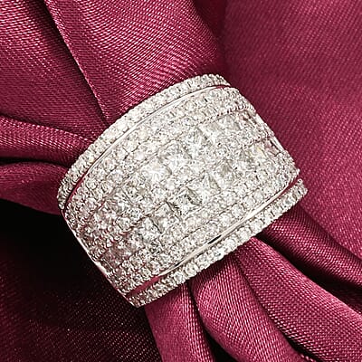 White Diamond 3.00 ctw Ring in 14K White Gold (Size 10.0) 7.10 Grams