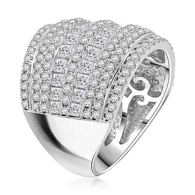 White Diamond 3.00 ctw Ring in 14K White Gold (Size 10.0) 7.10 Grams
