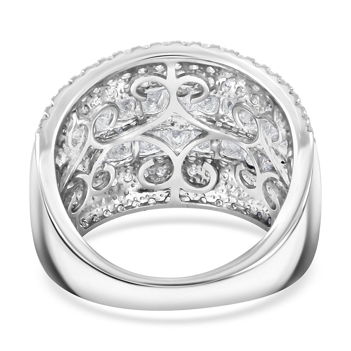 White Diamond 3.00 ctw Ring in 14K White Gold (Size 10.0) 7.10 Grams