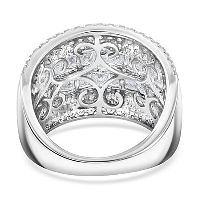 White Diamond 3.00 ctw Ring in 14K White Gold (Size 10.0) 7.10 Grams