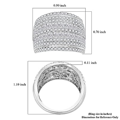 White Diamond 3.00 ctw Ring in 14K White Gold (Size 10.0) 7.10 Grams