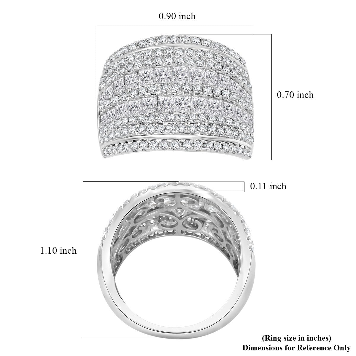 White Diamond 3.00 ctw Ring in 14K White Gold (Size 10.5) 7.10 Grams image number 5