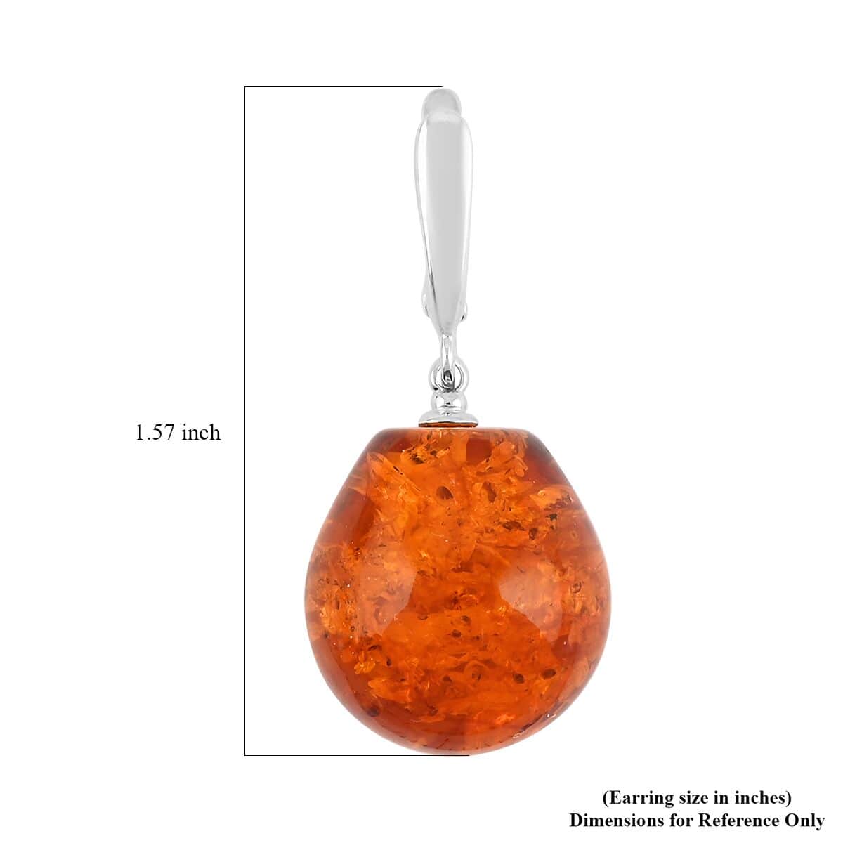 Baltic Amber Drop Earrings in Sterling Silver image number 4