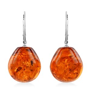 Baltic Amber Drop Earrings in Sterling Silver