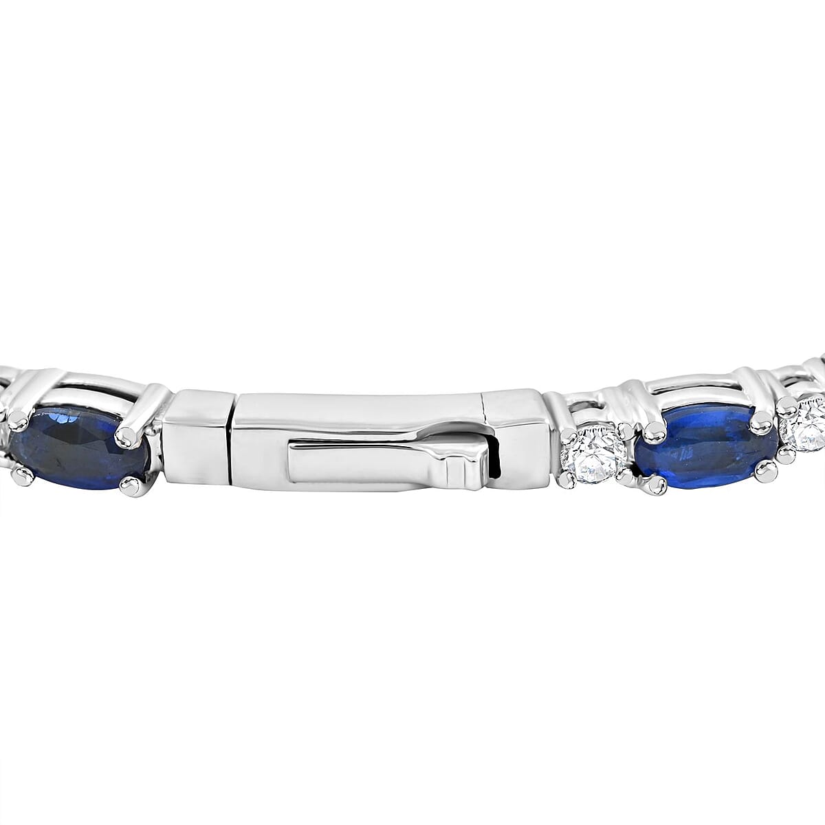 Modani Kyanite and White Topaz 7.83 ctw Bangle Bracelet (8.00 In) in Sterling Silver with 1.5g Titanium Spring image number 2