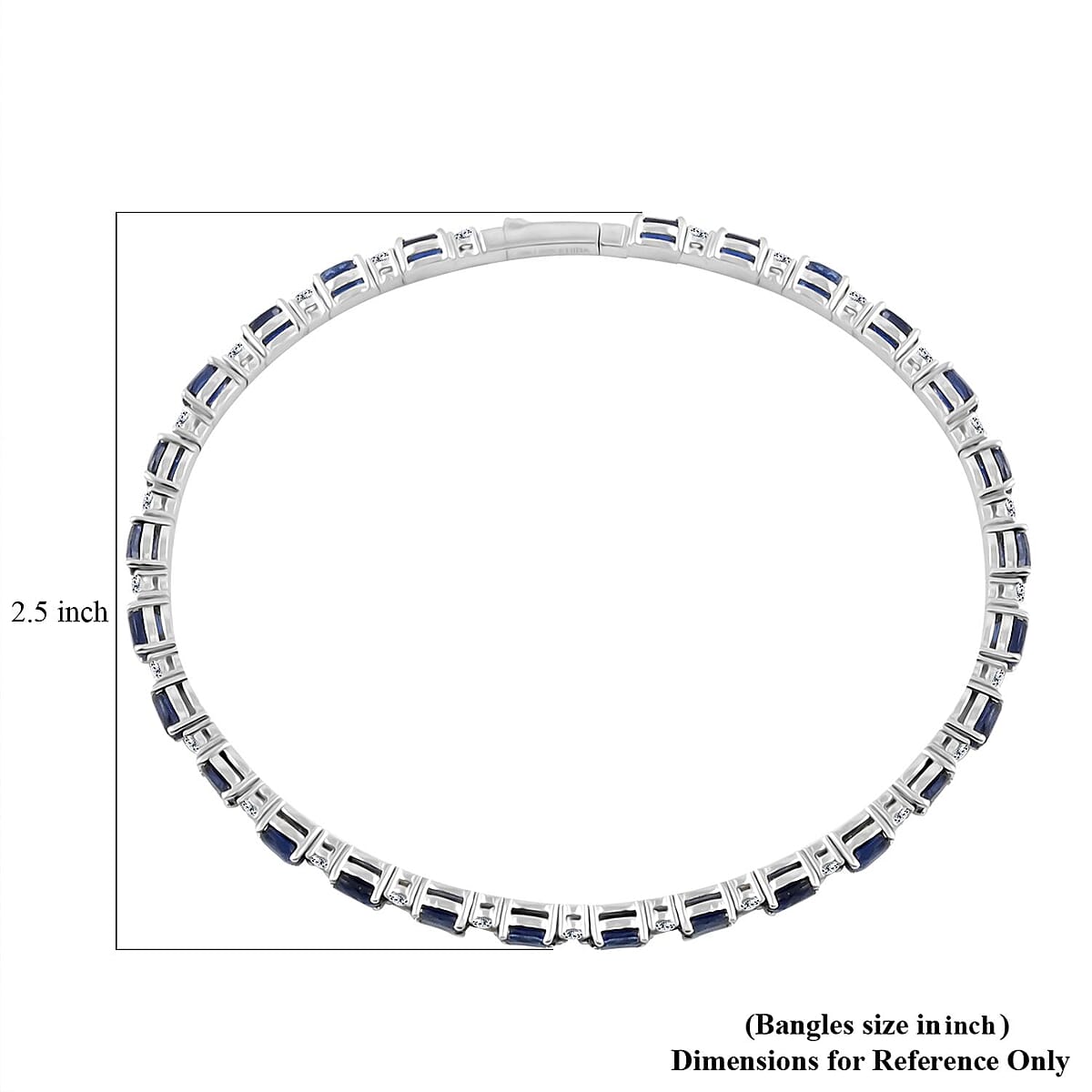 Modani Kyanite and White Topaz 7.83 ctw Bangle Bracelet (8.00 In) in Sterling Silver with 1.5g Titanium Spring image number 3