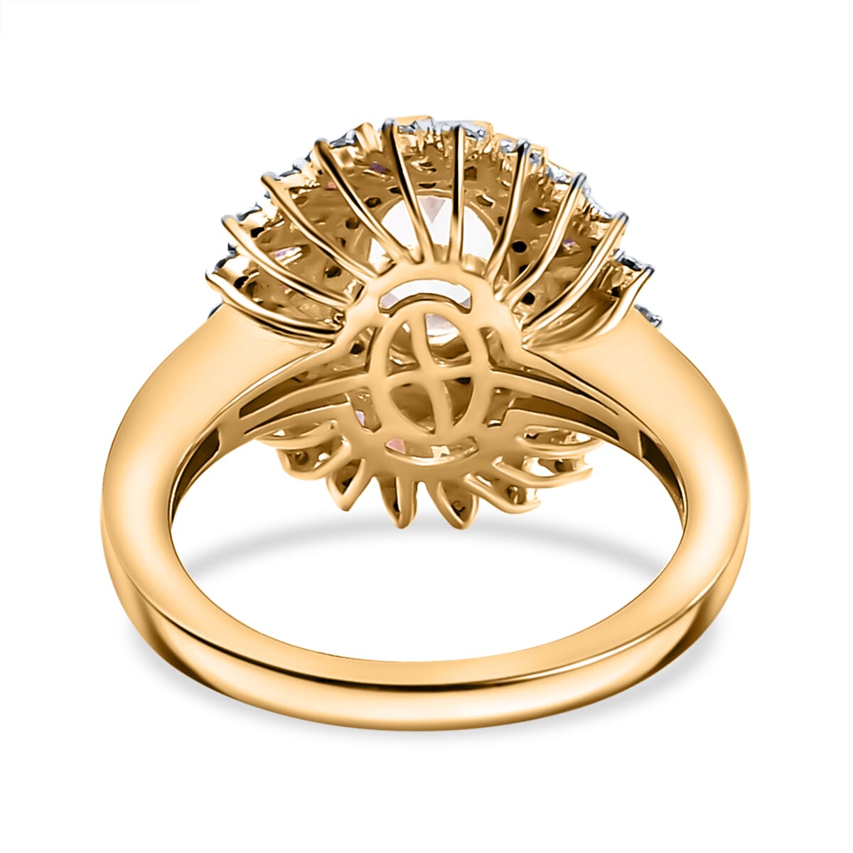 Premium Malagasy Moonstone and Multi Gemstone 2.10 ctw Celestial Burst Ring in 18K Vermeil Yellow Gold Over Sterling Silver (Size 6.0) (Del. in 8-10 Days) image number 4