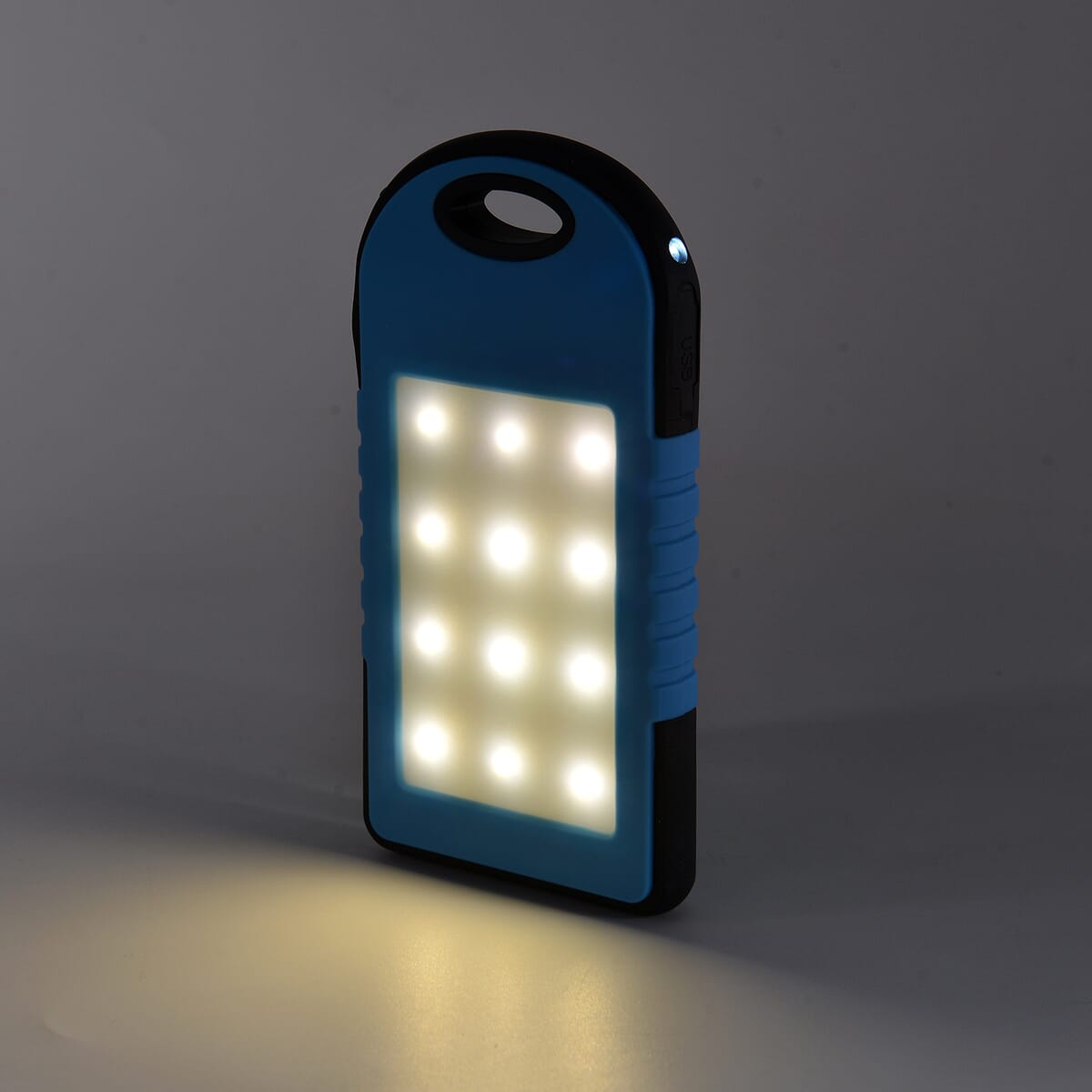 Homesmart Blue Carabiner Solar 4000 mAh Battery Charger with USB & Emergency LED Torch image number 1