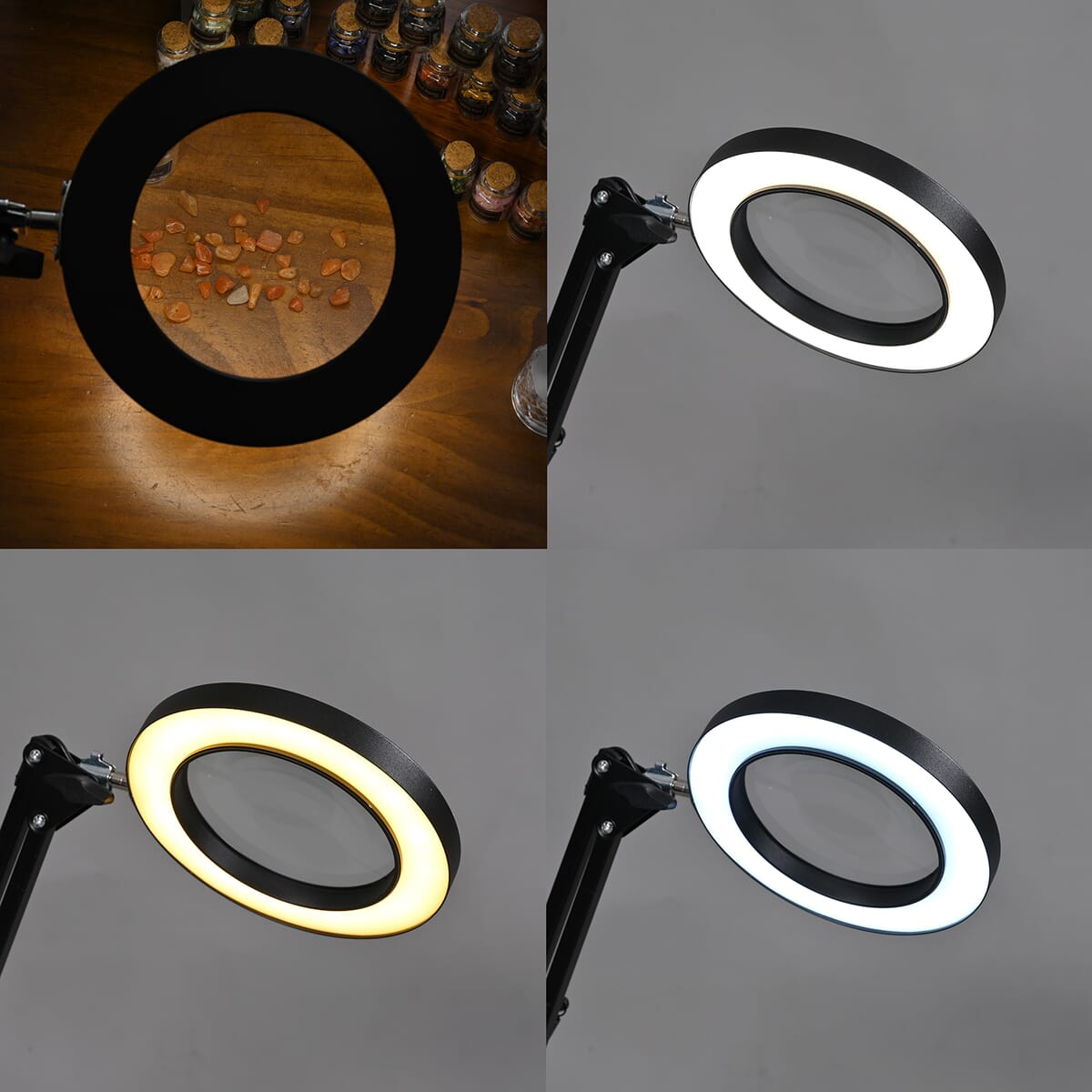 12X Magnifying Glass with 72 LED Light, 5 Color Modes and Stand (Powered by USB Ccable) image number 2