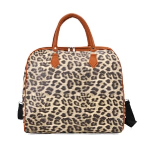 Black, Yellow Leopard Pattern Tote Bag with 40 Shoulder Strap