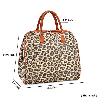 Black, Yellow Leopard Pattern Tote Bag with 40 Shoulder Strap
