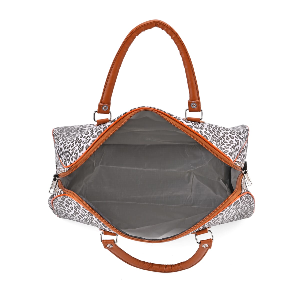 Black, White Leopard Pattern Tote Bag with 40 Shoulder Strap image number 4
