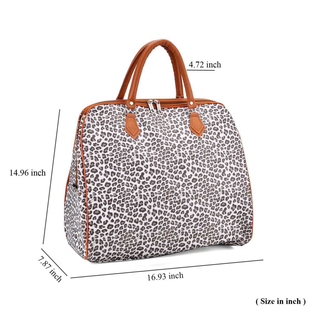 Black, White Leopard Pattern Tote Bag with 40 Shoulder Strap image number 6