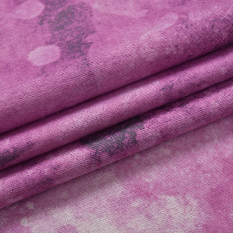 Purple Art Polyester Scarf with Tassel Trim