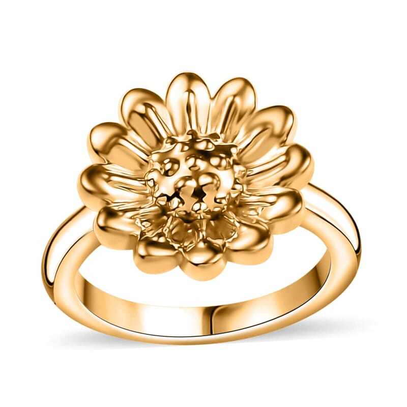 Electroform Sunflower Ring in 22K Yellow Gold (Size 10.0) 2.15 Grams