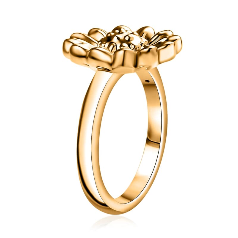 Electroform Sunflower Ring in 22K Yellow Gold (Size 10.0) 2.15 Grams