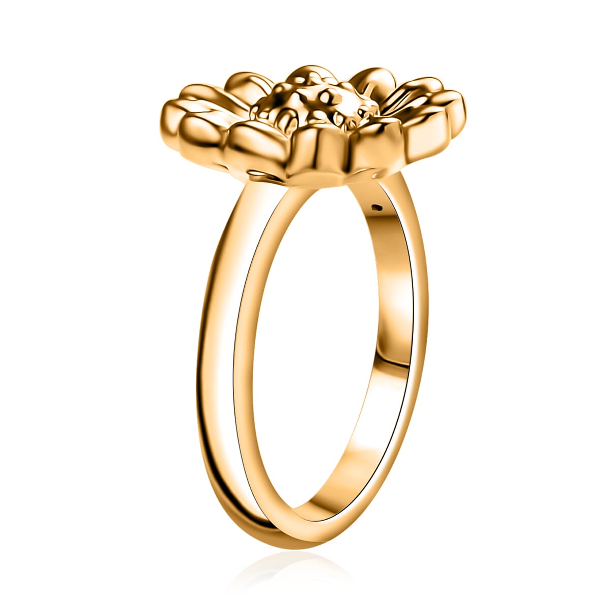 Electroform Sunflower Ring in 22K Yellow Gold (Size 9.0) 2.15 Grams image number 3