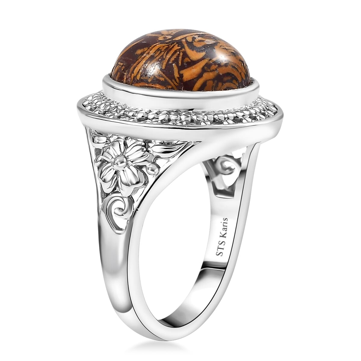 Karis Script Stone 6.15 ctw Ring in 18K YG Plated and Platinum Bond (Size 9.0) image number 3
