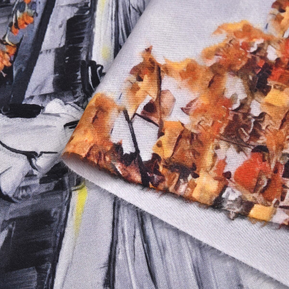 Tamsy Paris Street Polyester Scarf with Tassel Trim image number 3