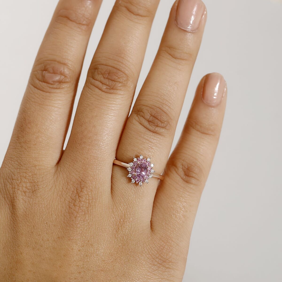 Premium Madagascar Purple Sapphire and Multi Gemstone 0.90 ctw Ring in 18K Vermeil Rose Gold Over Sterling Silver (Size 10.0) image number 2