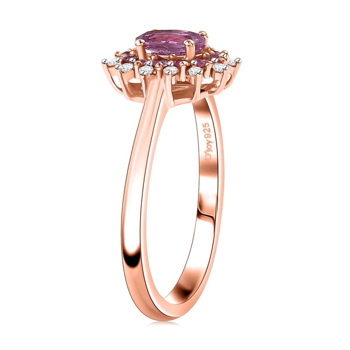 Premium Madagascar Purple Sapphire and Multi Gemstone 0.90 ctw Ring in 18K Vermeil Rose Gold Over Sterling Silver (Size 10.0) image number 3