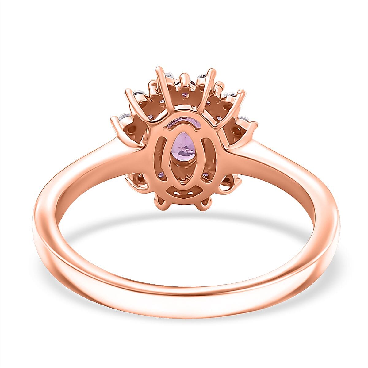 D'Joy Premium Madagascar Purple Sapphire and Multi Gemstone 0.90 ctw Ring in 18K Vermeil Rose Gold Over Sterling Silver (Size 10.0)