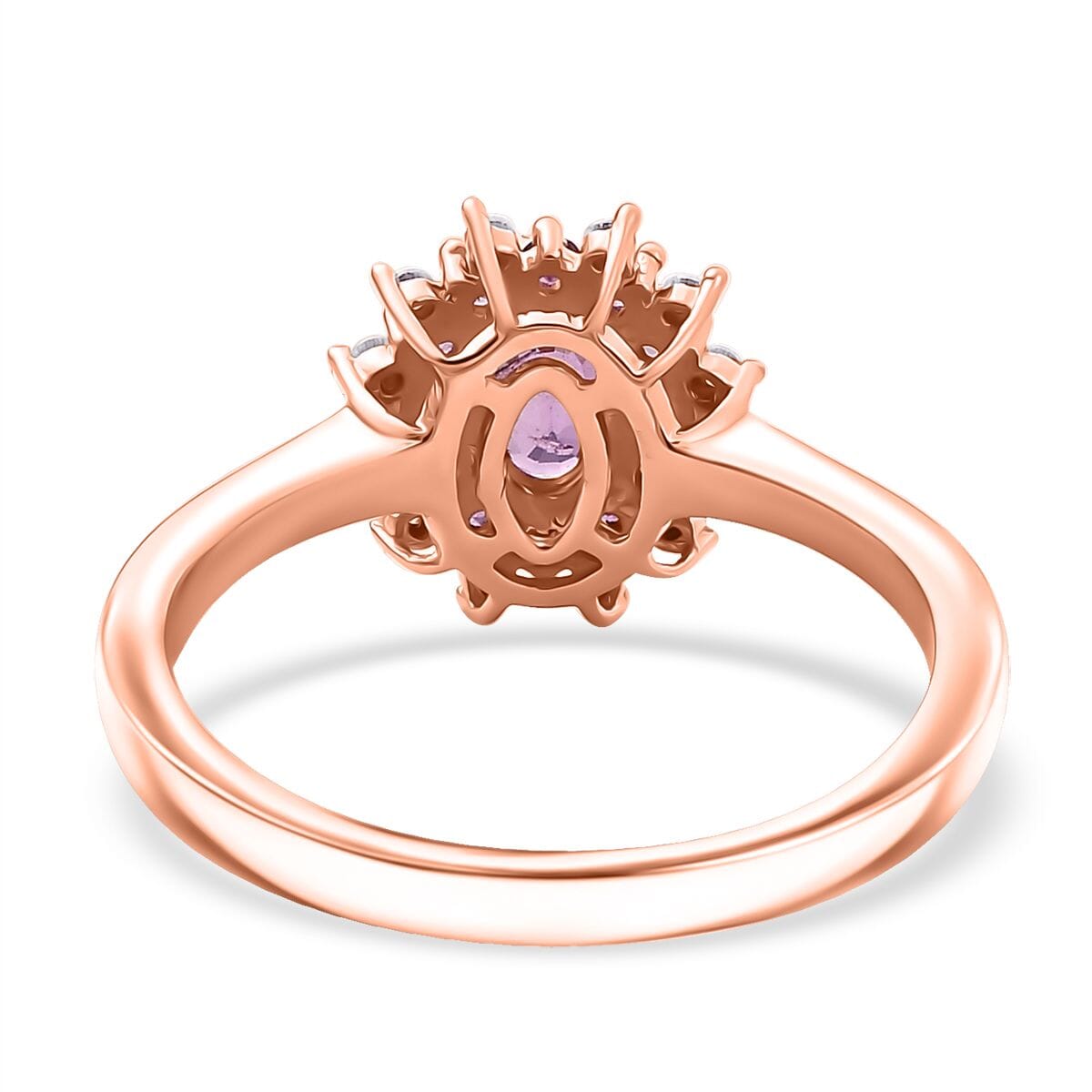 Premium Madagascar Purple Sapphire and Multi Gemstone 0.90 ctw Ring in 18K Vermeil Rose Gold Over Sterling Silver (Size 10.0) image number 4