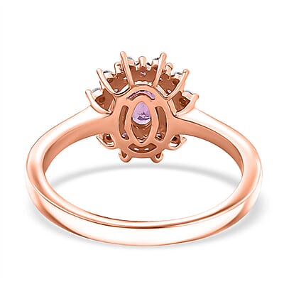 D'Joy Premium Madagascar Purple Sapphire and Multi Gemstone 0.90 ctw Ring in 18K Vermeil Rose Gold Over Sterling Silver (Size 10.0)