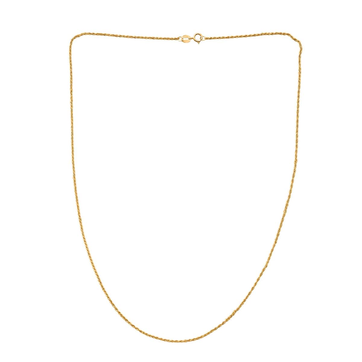 Doorbuster Rope Chain Necklace in 18K Yellow Gold 18 Inches 0.70 Grams image number 2