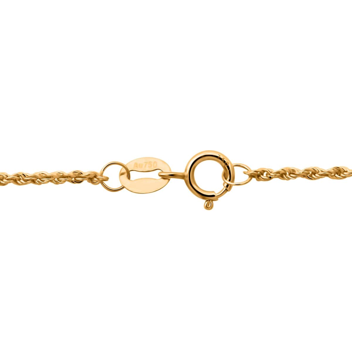 Doorbuster Rope Chain Necklace in 18K Yellow Gold 18 Inches 0.70 Grams image number 3