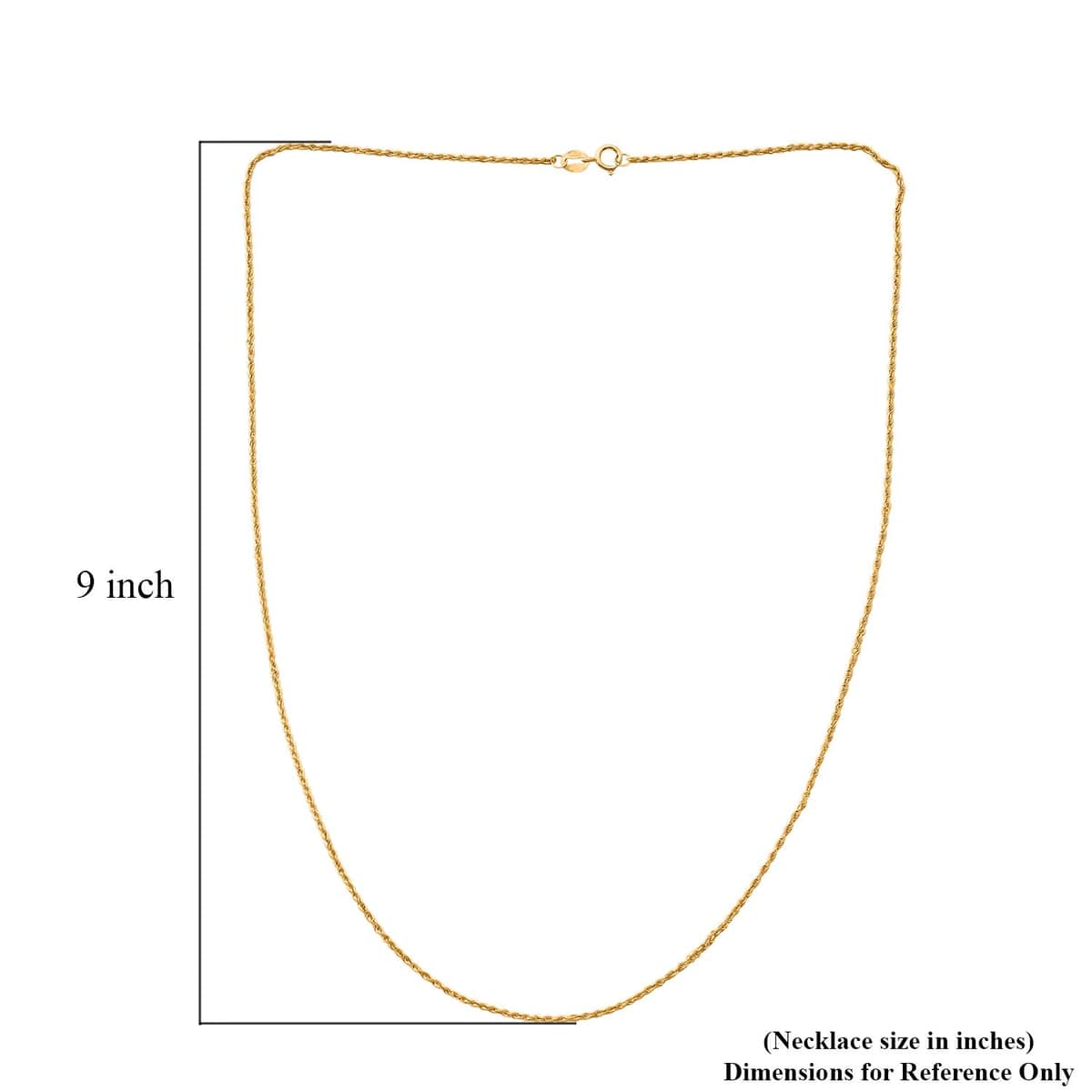 Doorbuster Rope Chain Necklace in 18K Yellow Gold 18 Inches 0.70 Grams image number 4