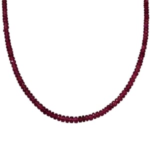 Certified & Appraised Luxoro AAA Akwanga Rubellite 55.00 ctw Beaded Necklace in 14K Yellow Gold 18-20 Inches