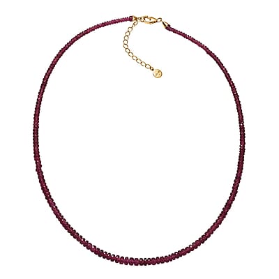 Certified & Appraised Luxoro AAA Akwanga Rubellite 55.00 ctw Beaded Necklace in 14K Yellow Gold 18-20 Inches