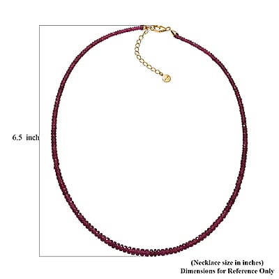 Certified & Appraised Luxoro AAA Akwanga Rubellite 55.00 ctw Beaded Necklace in 14K Yellow Gold 18-20 Inches