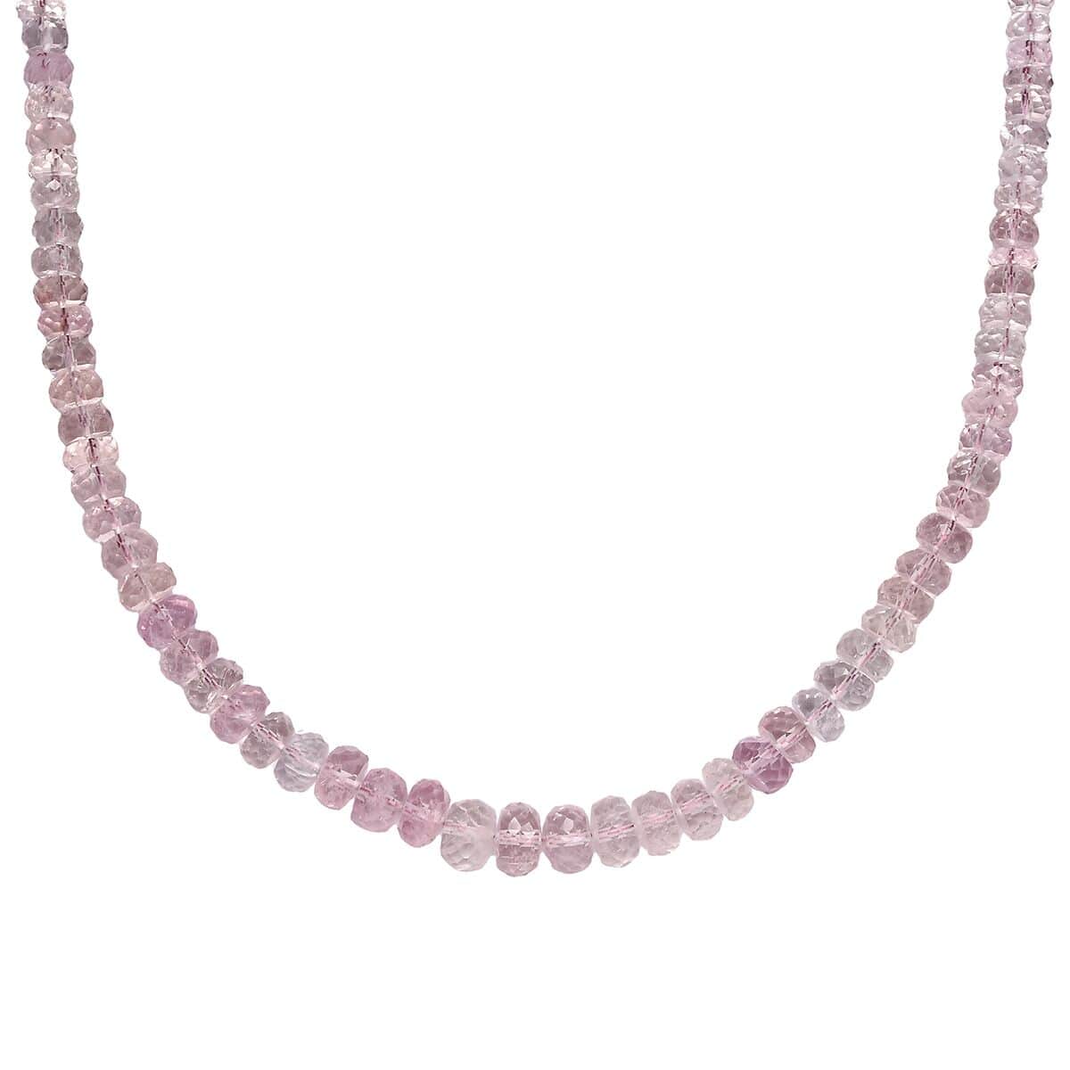 Certified & Appraised Luxoro AAA Marropino Morganite 100.00 ctw Beaded Necklace in 14K Rose Gold 18-20 Inches image number 0