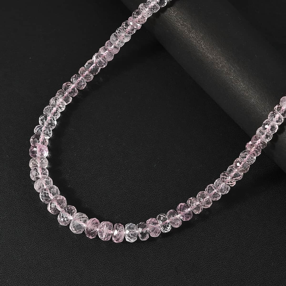 Certified & Appraised Luxoro AAA Marropino Morganite 100.00 ctw Beaded Necklace in 14K Rose Gold 18-20 Inches image number 1