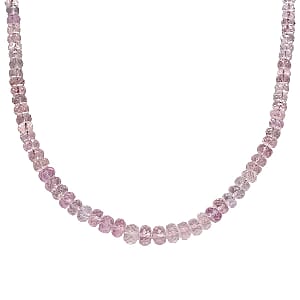 Certified & Appraised Luxoro 14K Rose Gold AAA Pink Morganite Beaded Necklace (18-20 Inches) 100.00 ctw