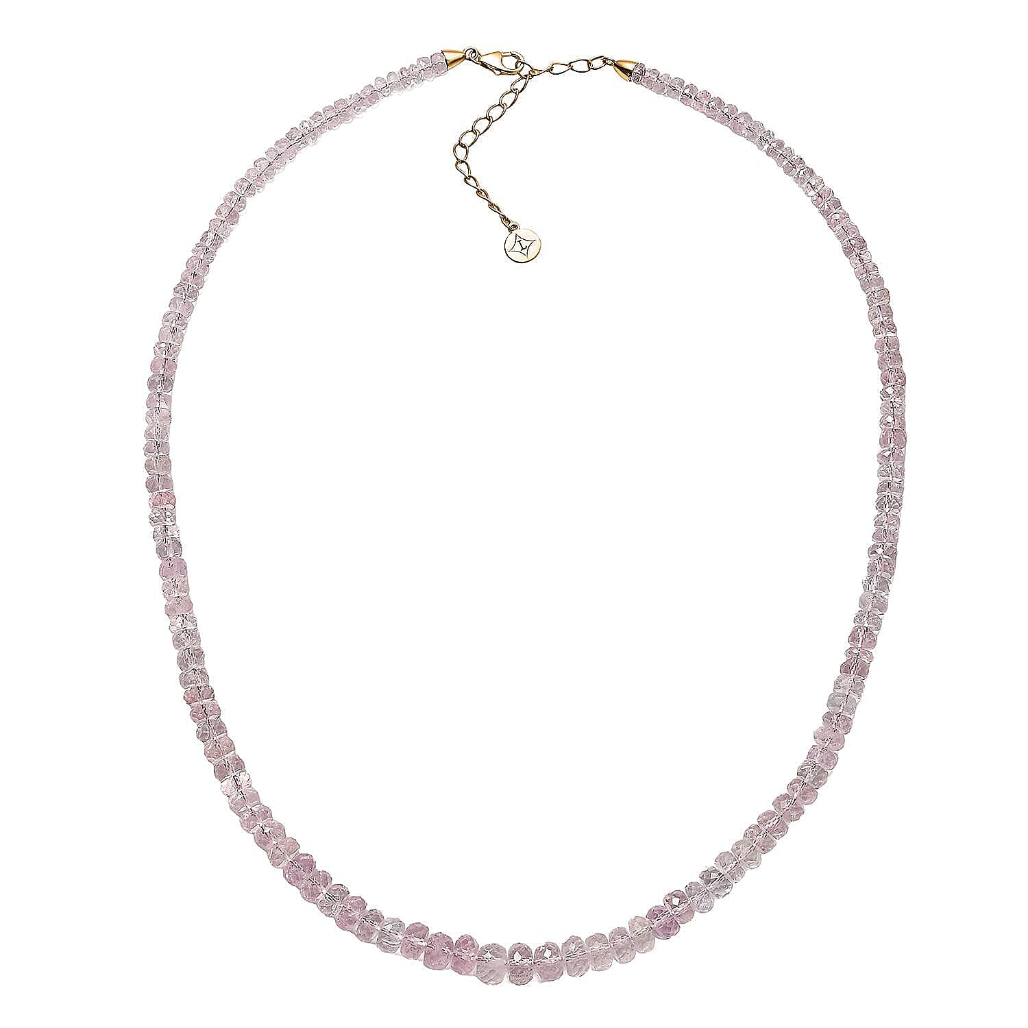 Certified & Appraised Luxoro 14K Rose Gold AAA Pink Morganite Beaded Necklace (18-20 Inches) 100.00 ctw