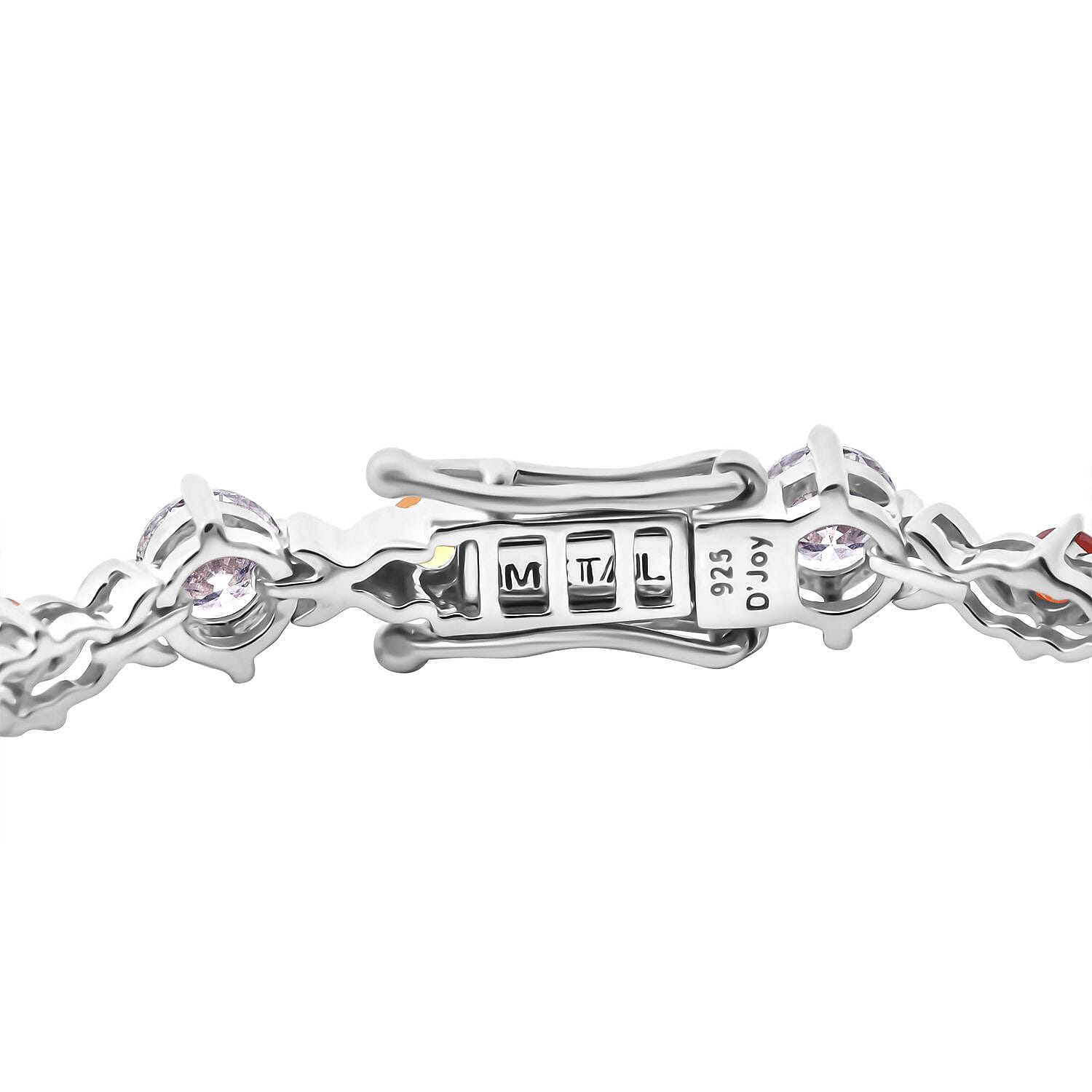 Moissanite and Multi Sapphire 6.80 ctw Art Deco Bracelet in Rhodium Over Sterling Silver (6.50 In)