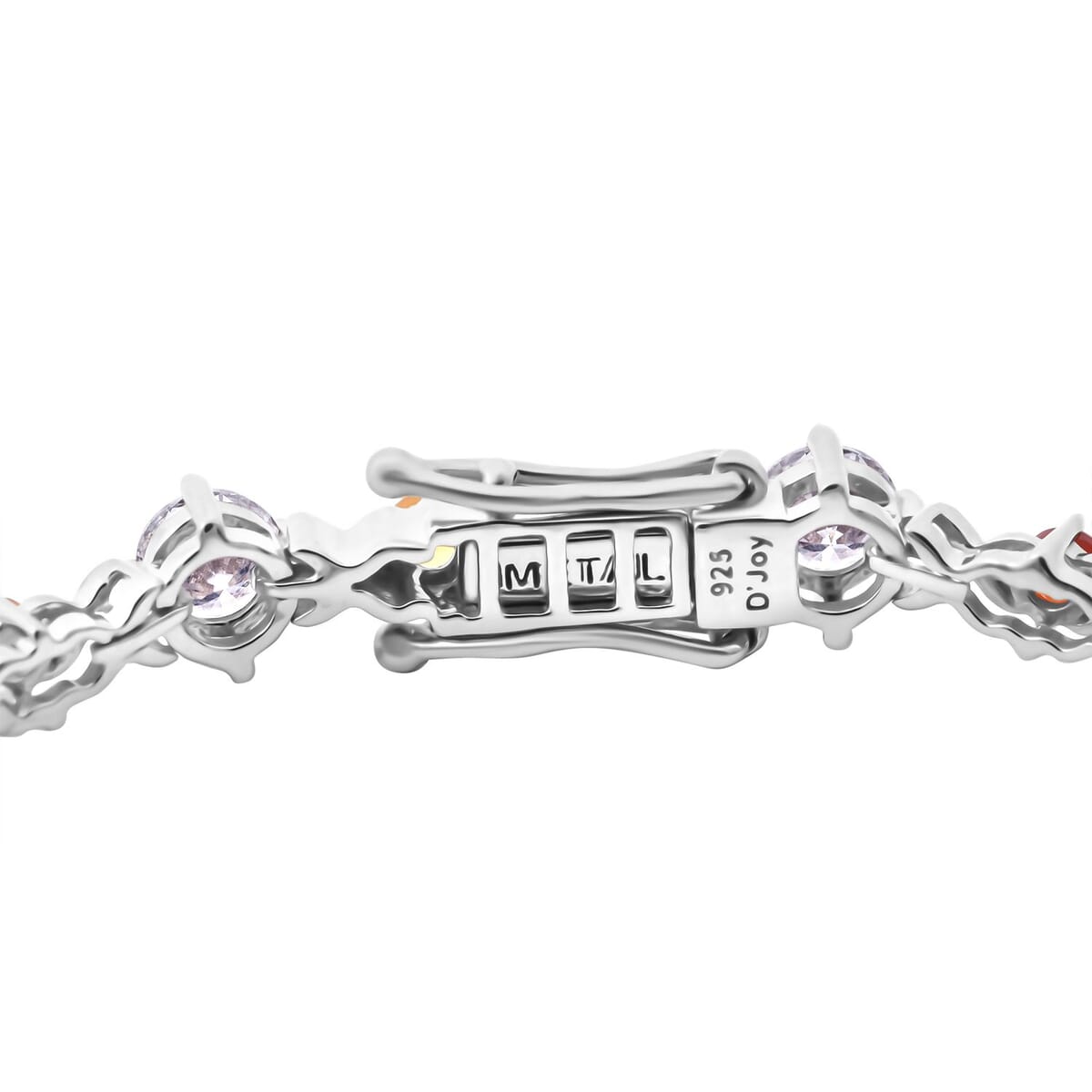 Moissanite and Multi Sapphire 7.40 ctw Art Deco Bracelet in Rhodium Over Sterling Silver (7.25 In) image number 2