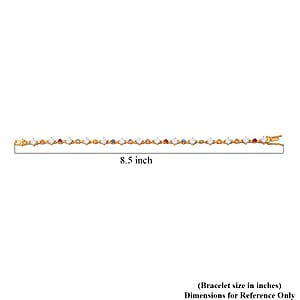 Moissanite and Multi Sapphire 6.80 ctw Art Deco Bracelet in Vermeil Yellow Gold Over Sterling Silver (6.50 In)