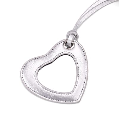 Silver Faux Leather Rivet Drawstring Bucket Bag with Zipper Pouch