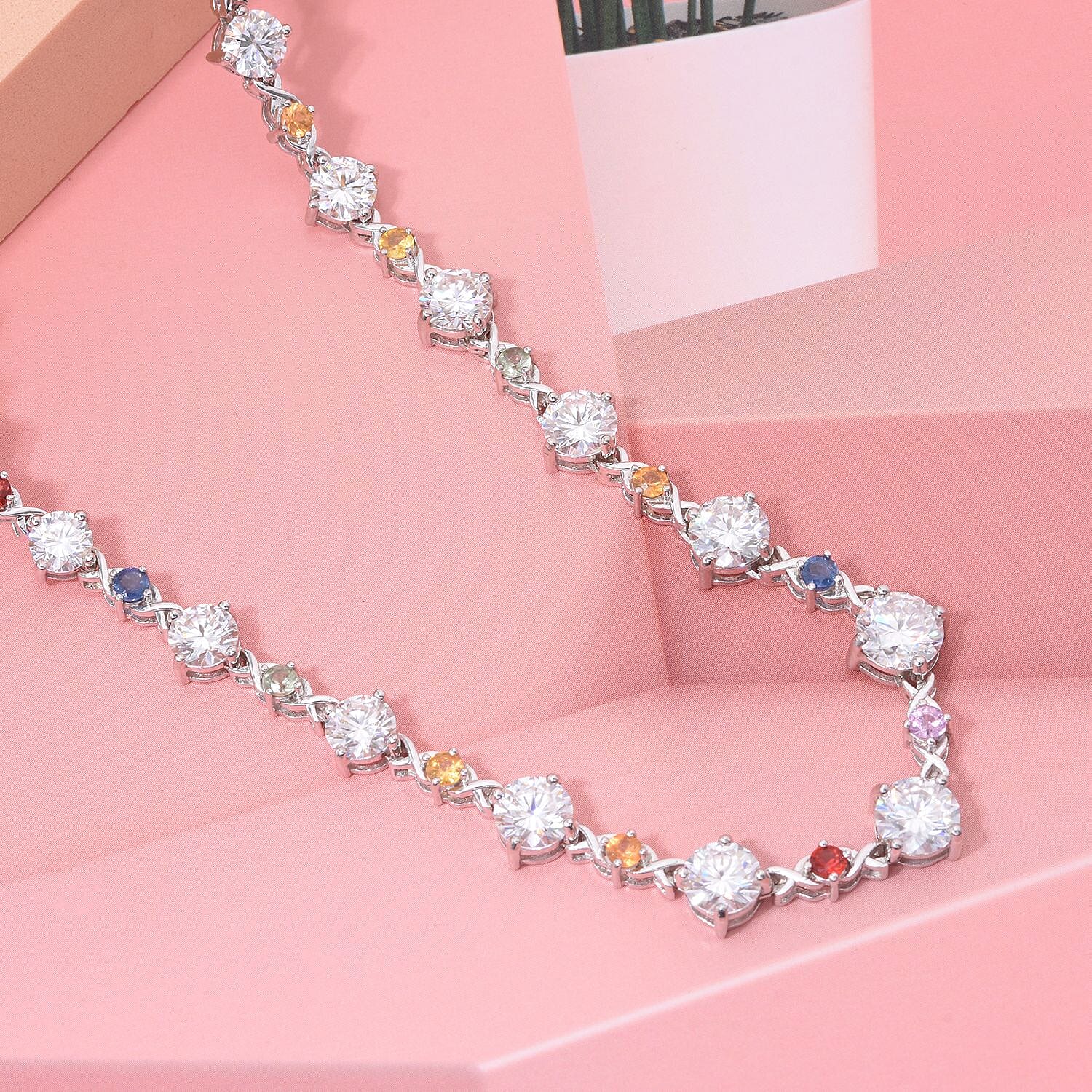 Buy Moissanite and Multi Sapphire 21.30 ctw Art Deco