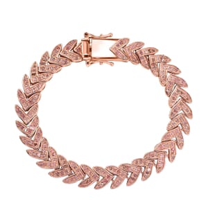 Uncut Natural Pink Diamond 1.50 ctw Arrow Link Bracelet in 18K Vermeil Rose Gold Over Sterling Silver (6.50 In)