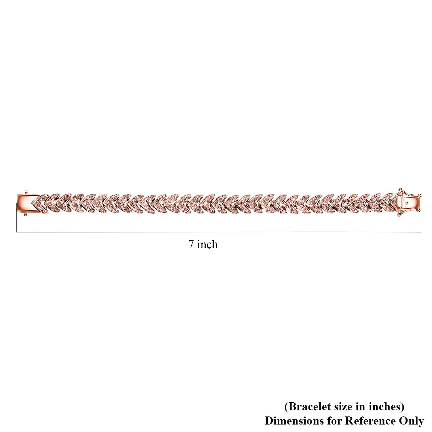 D'Joy Uncut Natural Pink Diamond 1.50 ctw Arrow Link Bracelet in 18K Vermeil Rose Gold Over Sterling Silver (6.50 In)