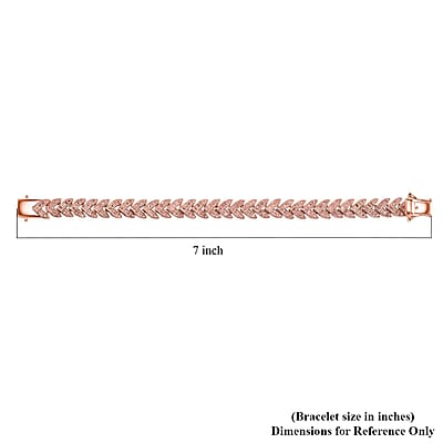 D'Joy Uncut Natural Pink Diamond 1.50 ctw Arrow Link Bracelet in 18K Vermeil Rose Gold Over Sterling Silver (6.50 In)