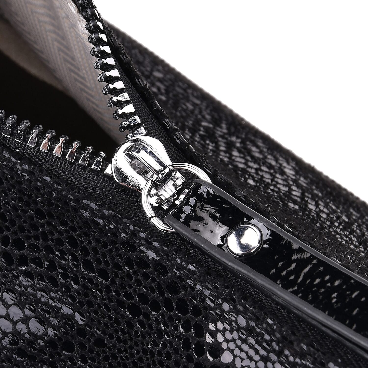 Black Faux Leather Crossbody Bag with Shoulder Strap