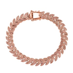 D'Joy Uncut Natural Pink Diamond 1.60 ctw Arrow Link Bracelet in 18K Vermeil Rose Gold Over Sterling Silver (7.25 In)