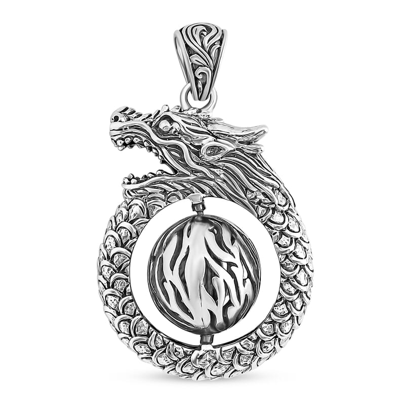Bali Legacy Sterling Silver Dragon Pendant without Chain 15.37 Grams