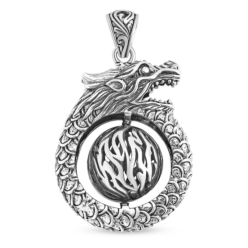 Bali Legacy Sterling Silver Dragon Pendant without Chain 15.37 Grams